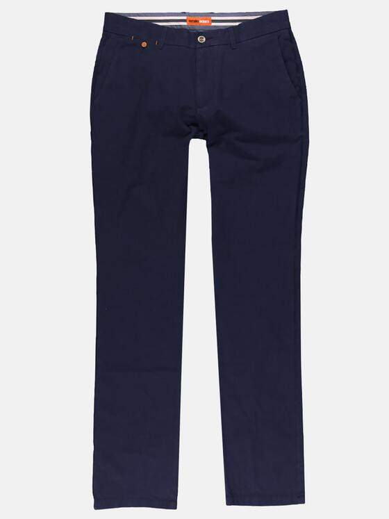 emilio adani Herren Modische Chino mit dezentem Karomuster Blau 29844