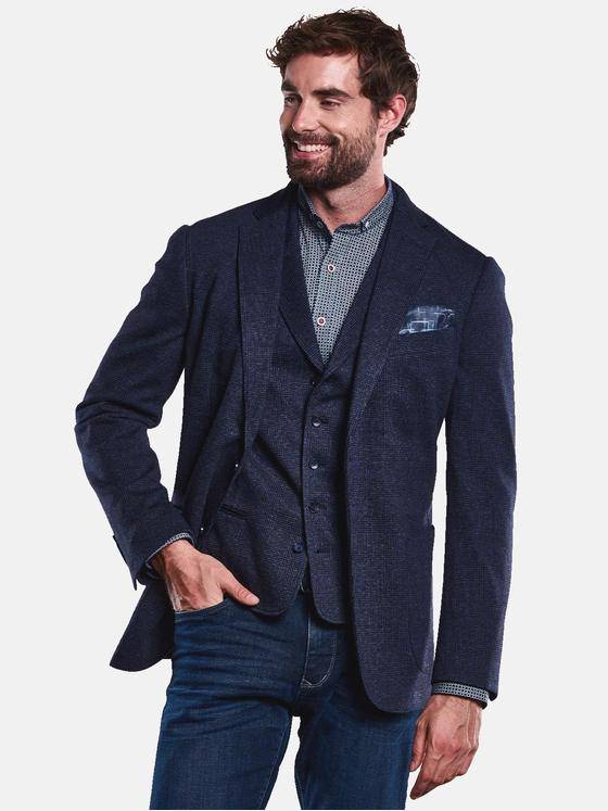 engbers Herren Freizeit-Sakko kariert Saphirblau 33319