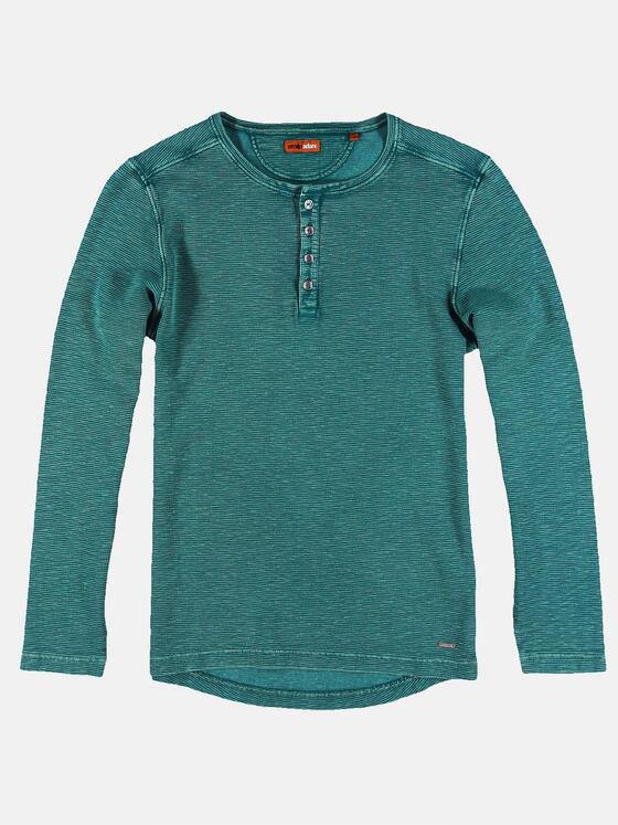 emilio adani Herren Sportives Henley Shirt Türkis 30200