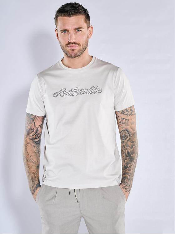 emilio adani Herren T-Shirt aus Pima-Baumwolle Beige 38686