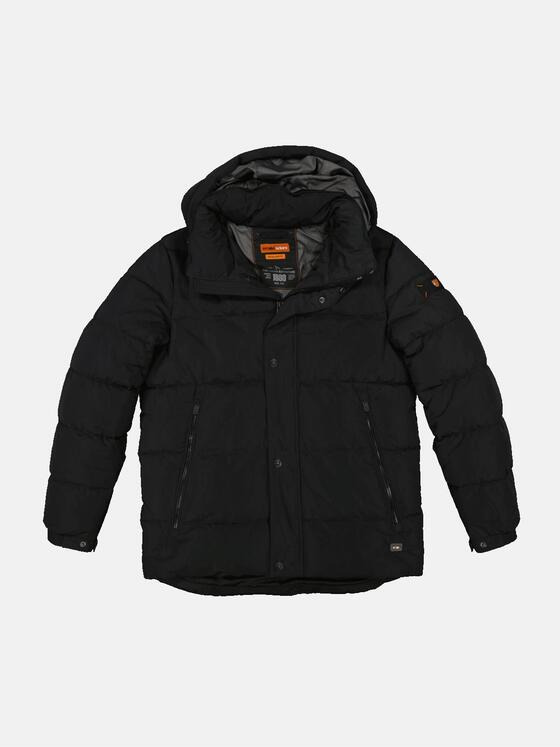 emilio adani Herren Steppjacke mit Kapuze Schwarz 35509