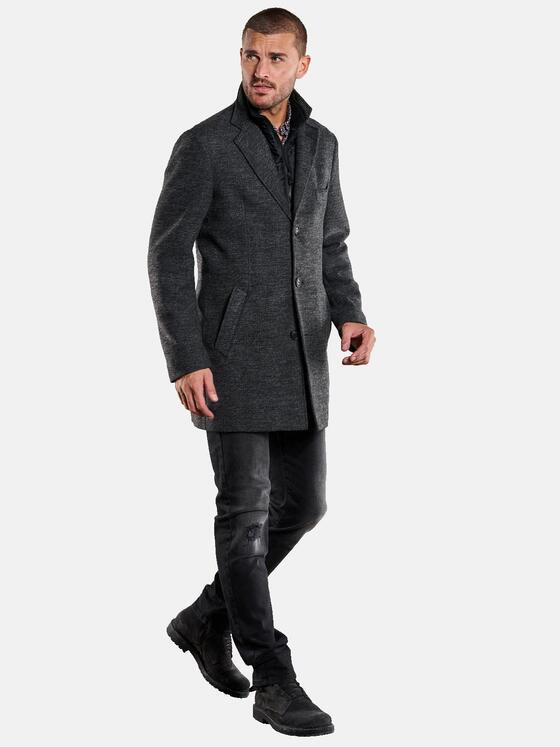 emilio adani Herren Mantel mit Inlet Grau 33576