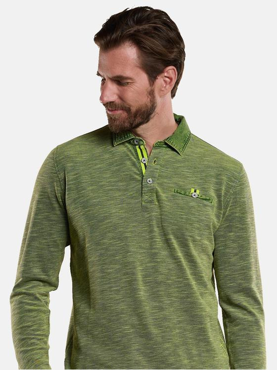 engbers Herren Langarm-Shirt mit Polo-Kragen Gelb 34180