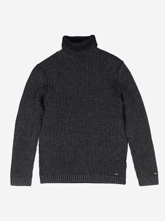 emilio adani Herren Pullover mit Rollkragen Schwarz 37980