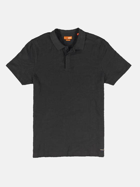 emilio adani Herren Polo-Shirt uni Schwarz 31810