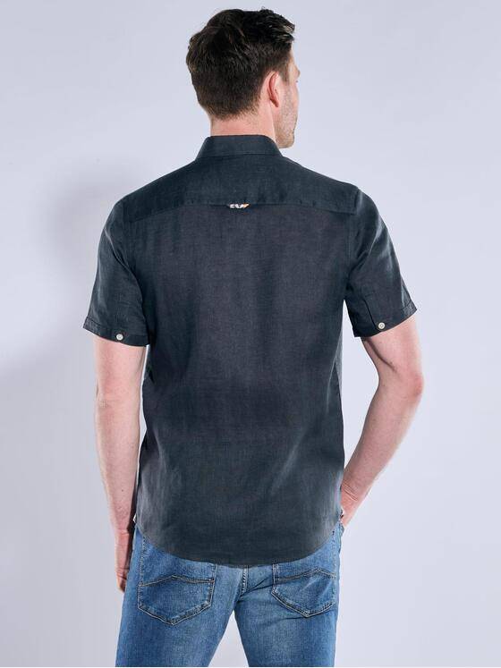 engbers Herren Kurzarm-Hemd aus Leinen Saphirblau 38362