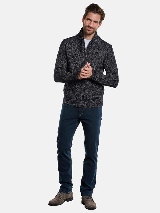 engbers Herren Strickjacke meliert Schwarz 33853