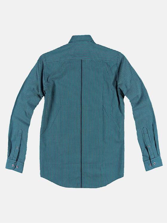 engbers Herren Langarmhemd im Vichykaro-Design. Petrol 30825