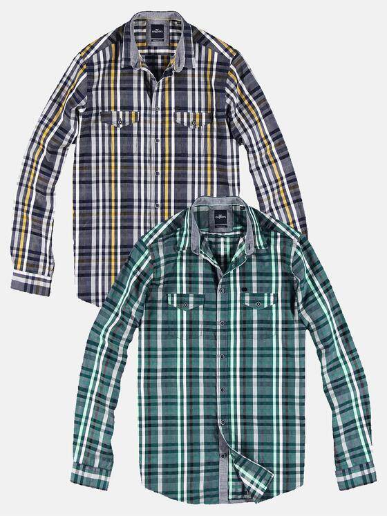 engbers Herren Modisch gefärbtes Karohemd Safrangelb 30835