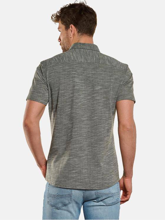 engbers Herren Kurzarm-Hemd gemustert Oliv 33053