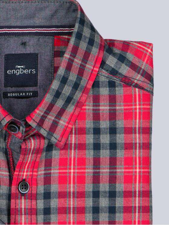 engbers Herren Langarm-Hemd kariert Feuerrot 39320
