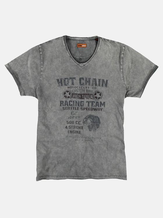 emilio adani Herren V-Neck T-Shirt Beige 23666