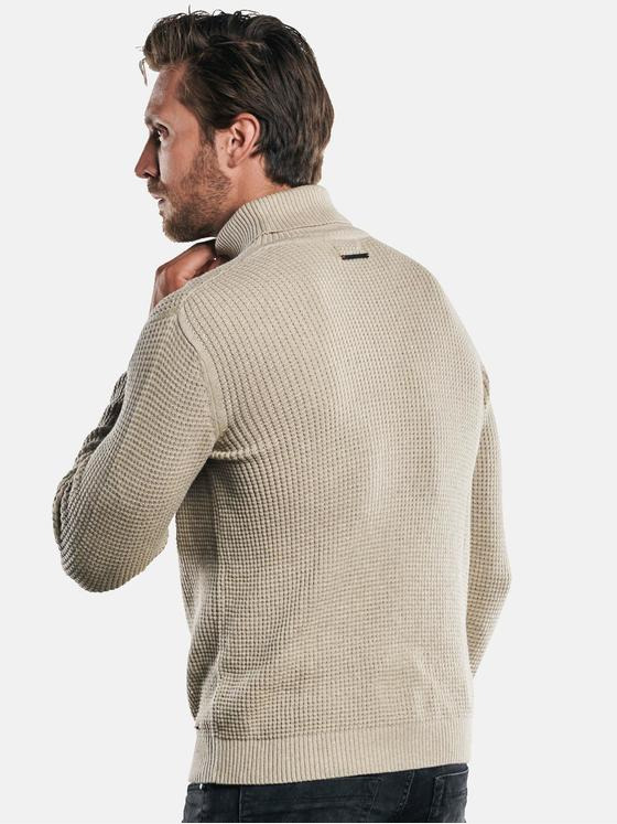 emilio adani Herren Rollkragenpullover grobmaschig Beige 30472