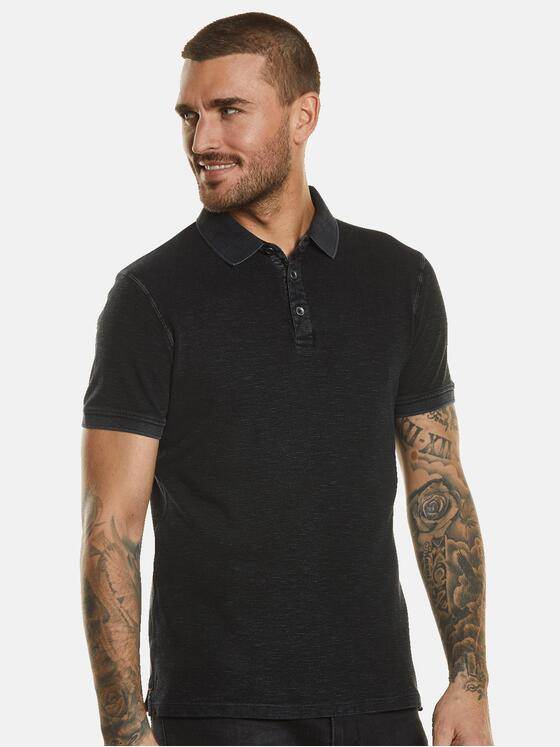 emilio adani Herren Polo-Shirt strukturiert Schwarz 34313