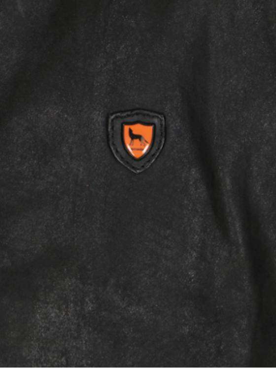 emilio adani Herren Lederjacke mit abnehmbarer Kapuze Schwarz 33304