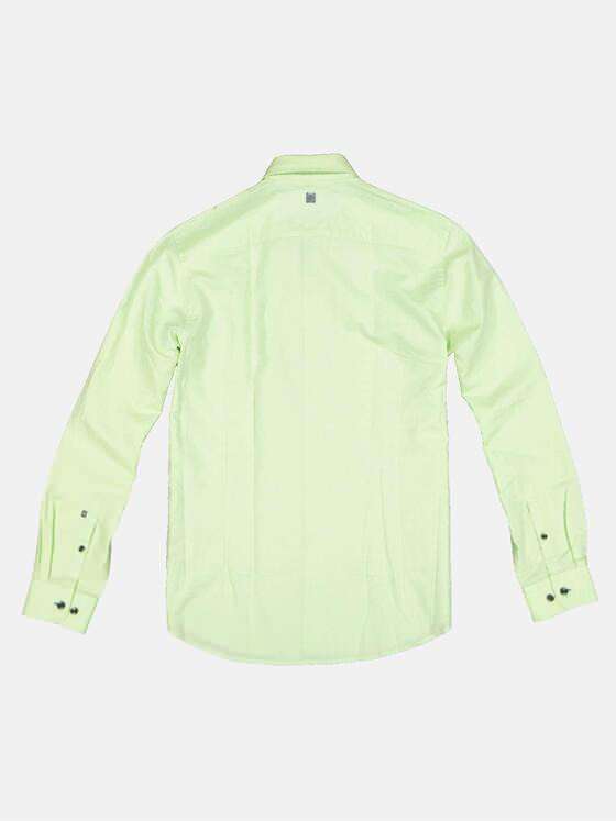 ENGBERS GERMANY Herren Langarm-Hemd mit Leinen-Anteil Limonengelb 33234