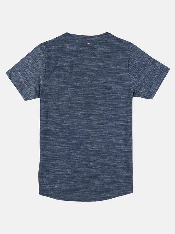 emilio adani Herren Rundhals T-Shirt mit eingelegter Brusttasche Blau 29622