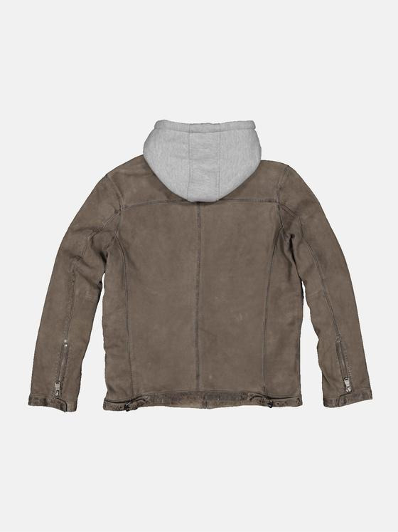 engbers Herren Lederjacke mit abnehmbarer Kapuze Beige 34212