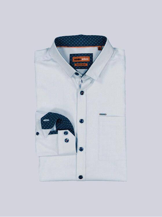 emilio adani Herren Langarm-Hemd uni Blau 36120