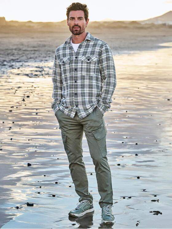 engbers Herren Kerniges Overshirt aus Leno-Ware Brilliantblau 40546