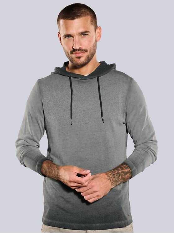emilio adani Herren Langarm-Shirt uni Grau 35251