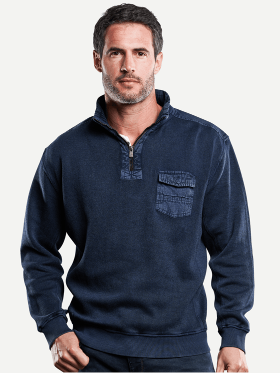 engbers Herren Sweatshirt Stehbund Indigoblau 28838