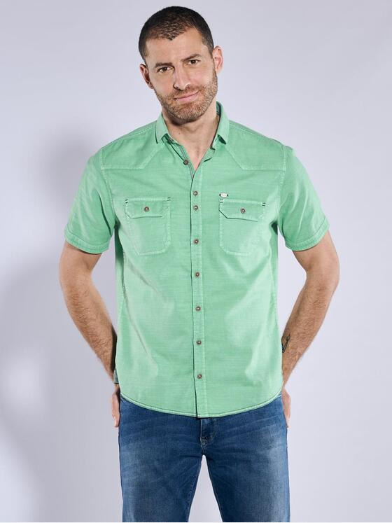 engbers Herren Kurzarm-Hemd uni Grün 36873