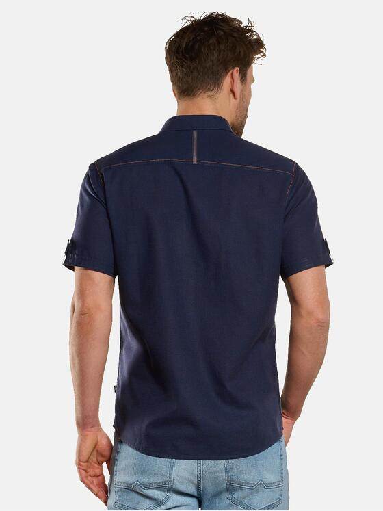engbers Herren Kurzarm-Hemd mit sportiven Details Saphirblau 33444