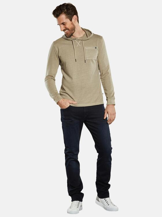 ENGBERS GERMANY Herren Langarmshirt mit Kapuze Beige 34527