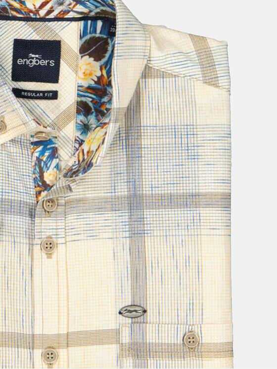 engbers Herren Kurzarm-Hemd kariert Braunbeige 35137