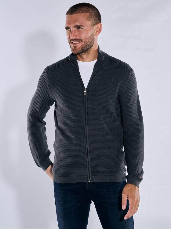 emilio adani Herren Cardigan uni Schwarz 38130