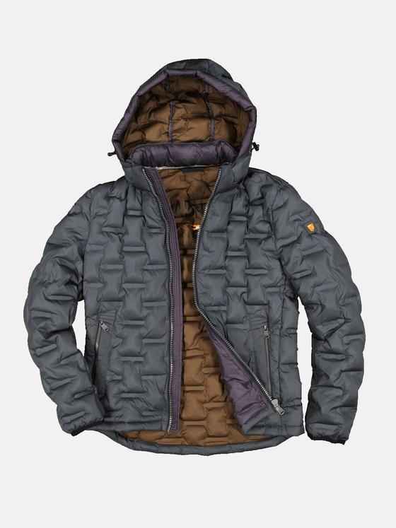 emilio adani Herren Steppjacke mit Kapuze Grau 33284