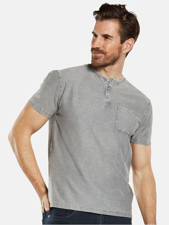 engbers Herren Henley Shirt strukturiert Grau 34533