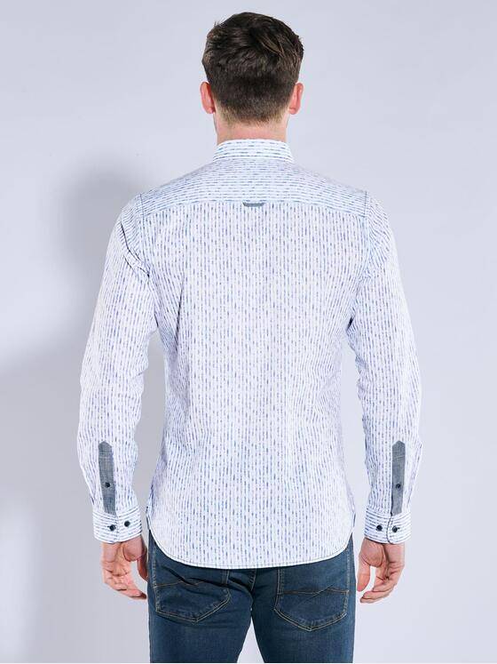 engbers Herren Langarm-Hemd gemustert Mittelblau 38773