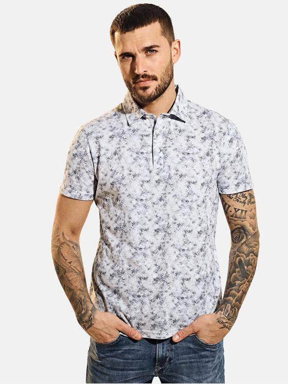 emilio adani Herren Poloshirt mit All-Over-Print Blau 31706