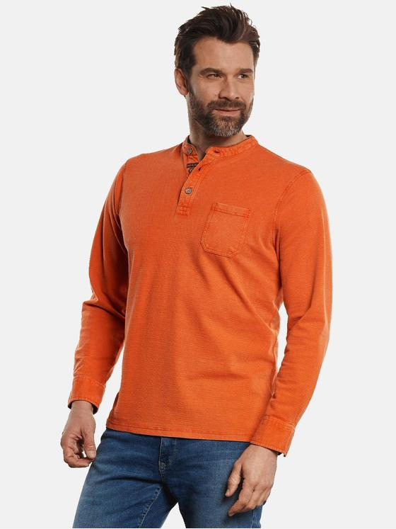 engbers Herren Henley Shirt Dunkelorange 32789