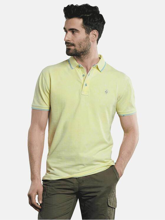 engbers Herren Poloshirt mit Kontrastdetails Zitronengelb 31539