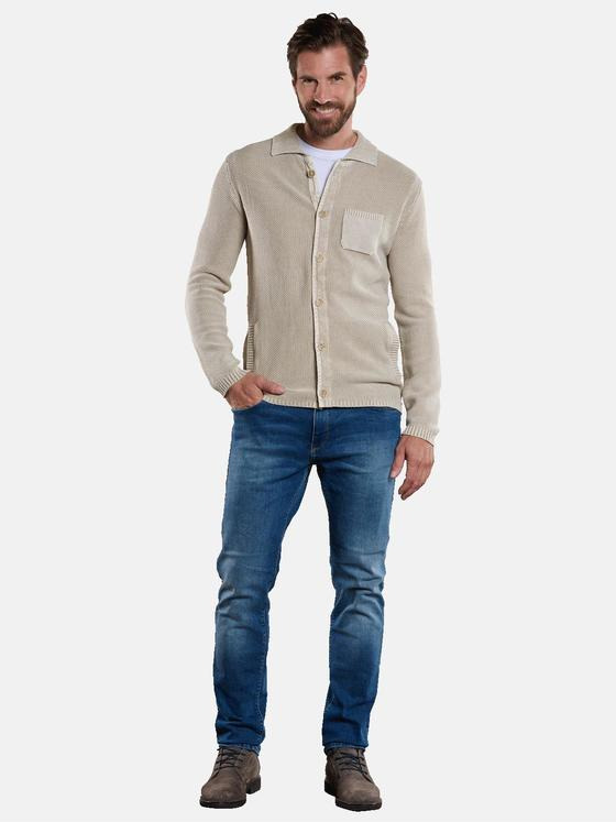 engbers Herren Cardigan strukturiert Beige 34141