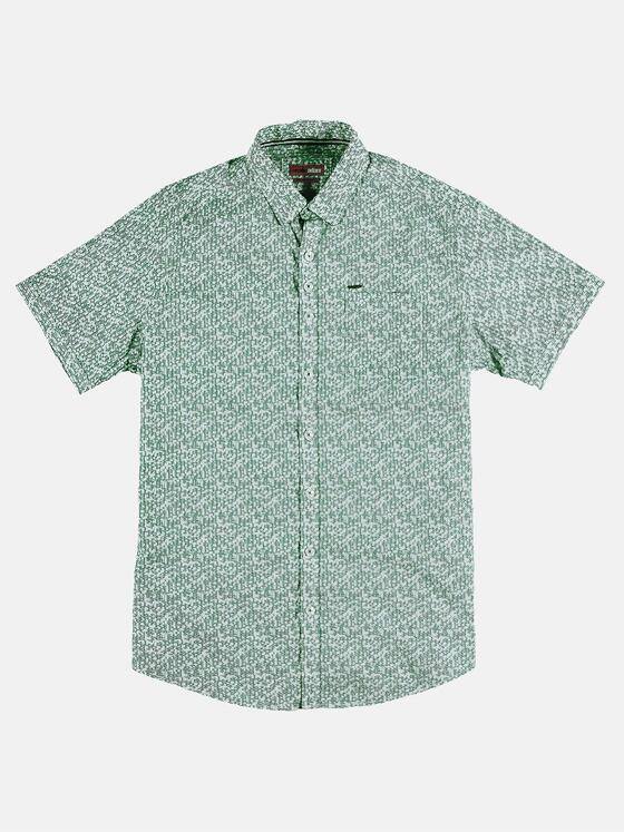 emilio adani Herren Hemd mit sommerlichem All-Over-Print Türkis 31239