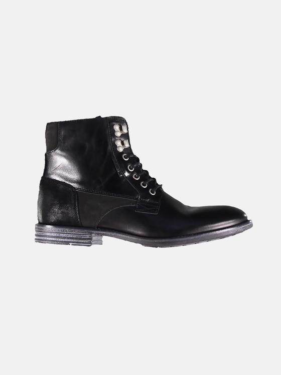emilio adani Herren Angesagte Lederboots Schwarz 30141