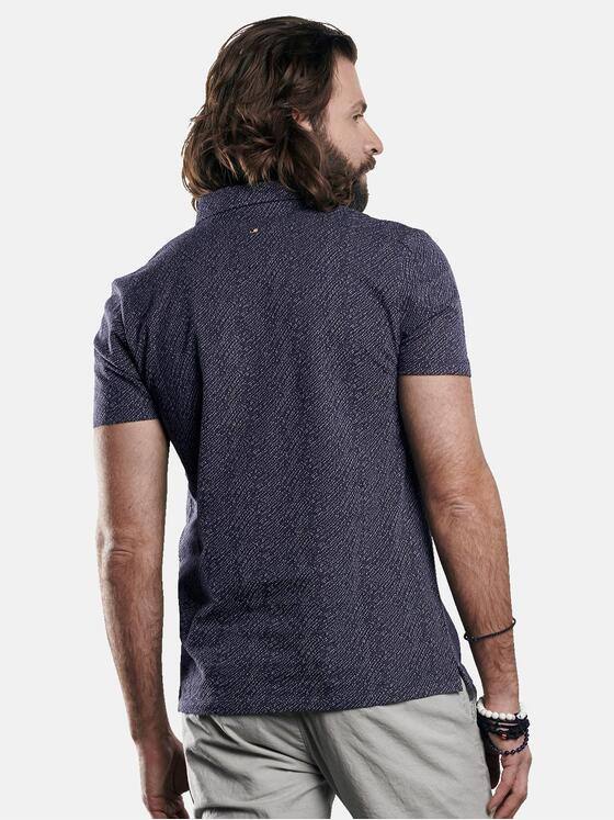 emilio adani Herren Poloshirt mit Jacquard-Struktur Blau 29886