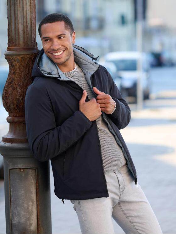 emilio adani Herren Wendejacke mit Kapuze Saphirblau 39286