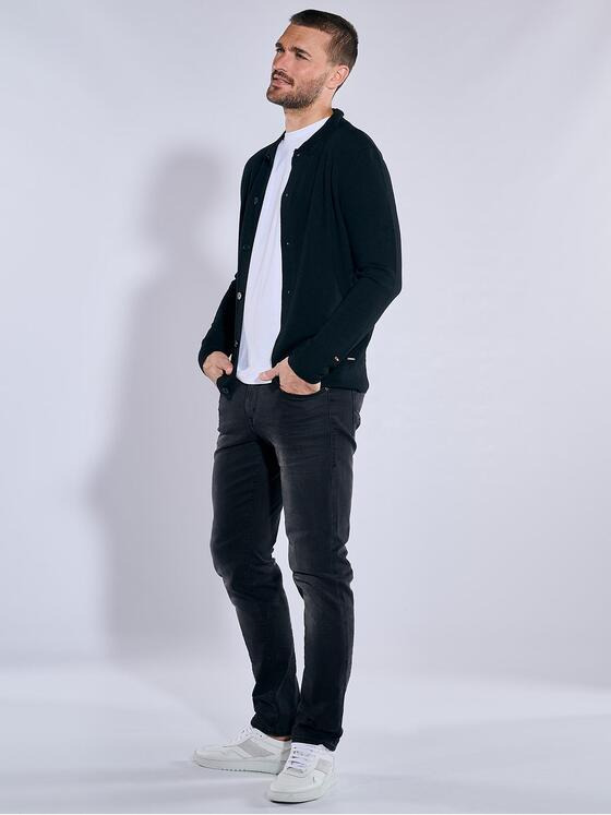 emilio adani Herren Strickjacke uni Schwarz 37399