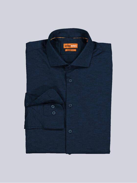 emilio adani Herren Funktions-Hemd Langarm Saphirblau 35841