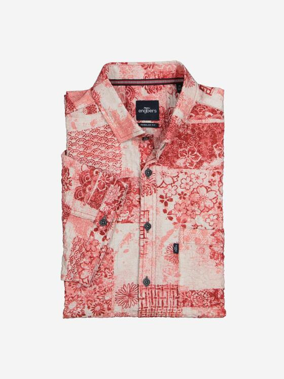 engbers Herren Kurzarm-Hemd regular Rot 36883