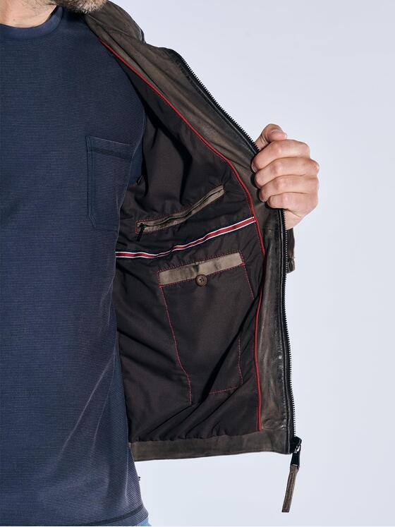 engbers Herren Lederjacke aus Nubuk-Leder Braun 39099