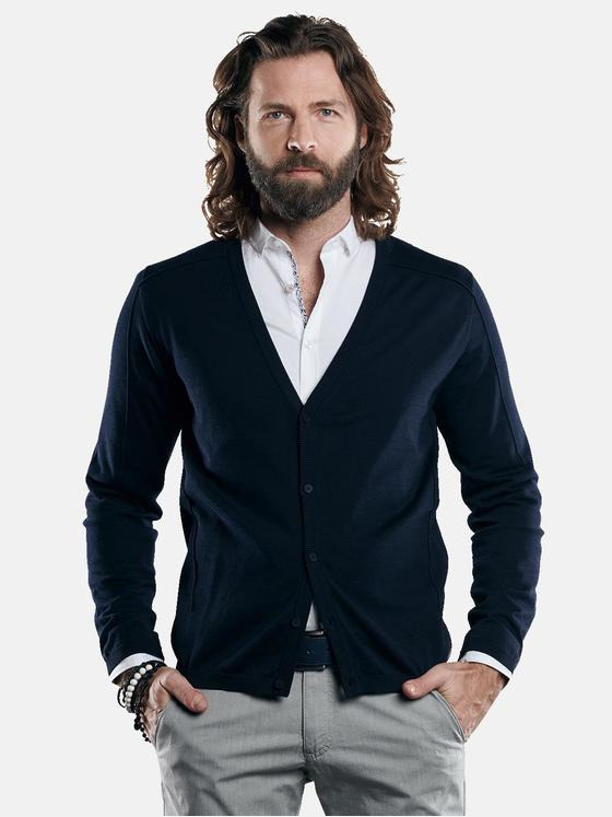 emilio adani Herren Cardigan aus hochwertigem Pima Cotton Garn Blau 29243