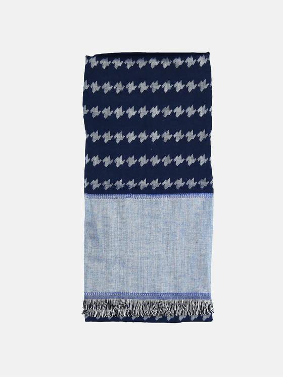 emilio adani Herren Schal gemustert Blau 29300