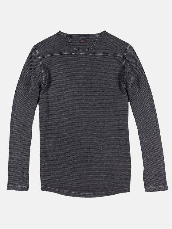 emilio adani Herren Henleyshirt mit authentischer Waschung Grau 29642