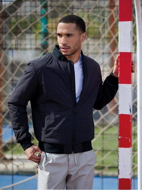 emilio adani Herren Blouson-Jacke slim fit Schwarz 38275